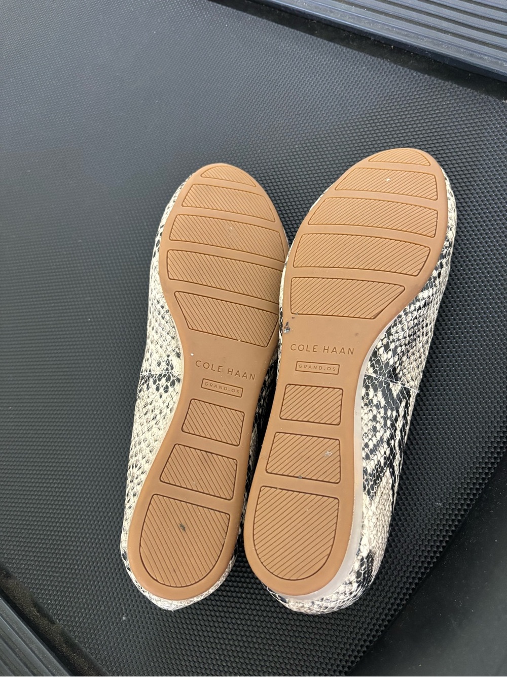 Cole Haan Neutral Snake-Print Ballet Flats with Bow Accent - Picture 2 of 5